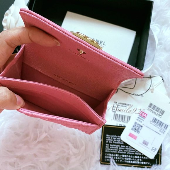 Chanel card holder Pink & gold boy style 100% Auth - Picture 4 of 8